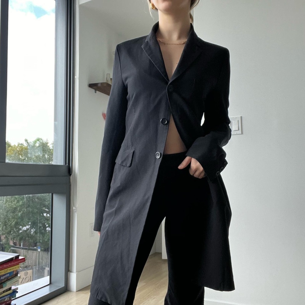 Comme Des Garcon Black Open Back Blazer/ Overcoat